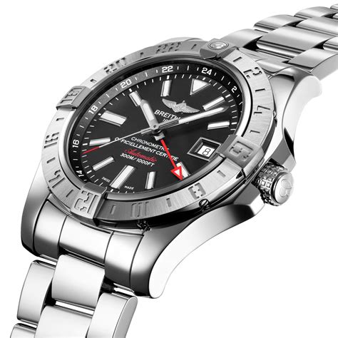 breitling avenger ii gmt black steel|breitling avenger ii gmt price.